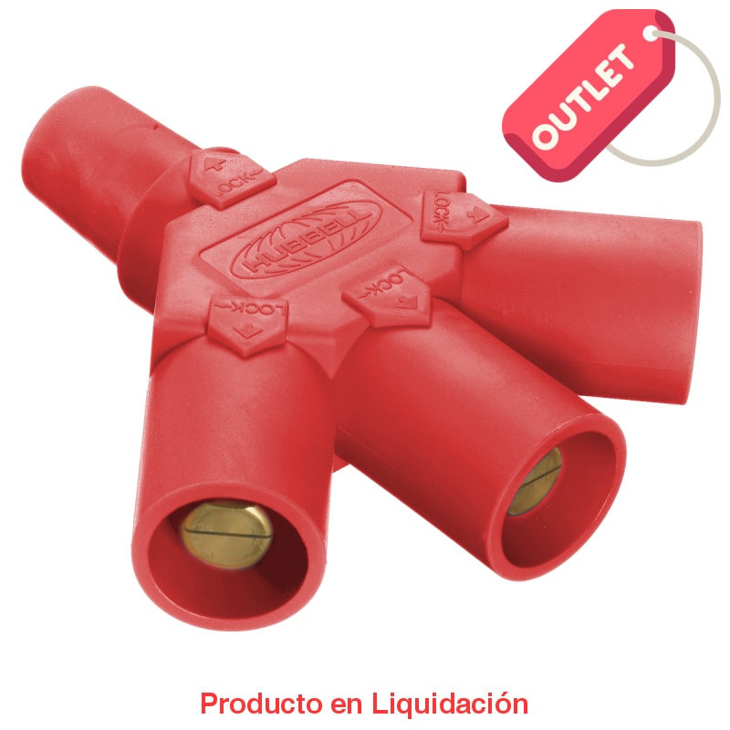 conector camlock 300-400a tri-tap (female-male-male-male) red, mto