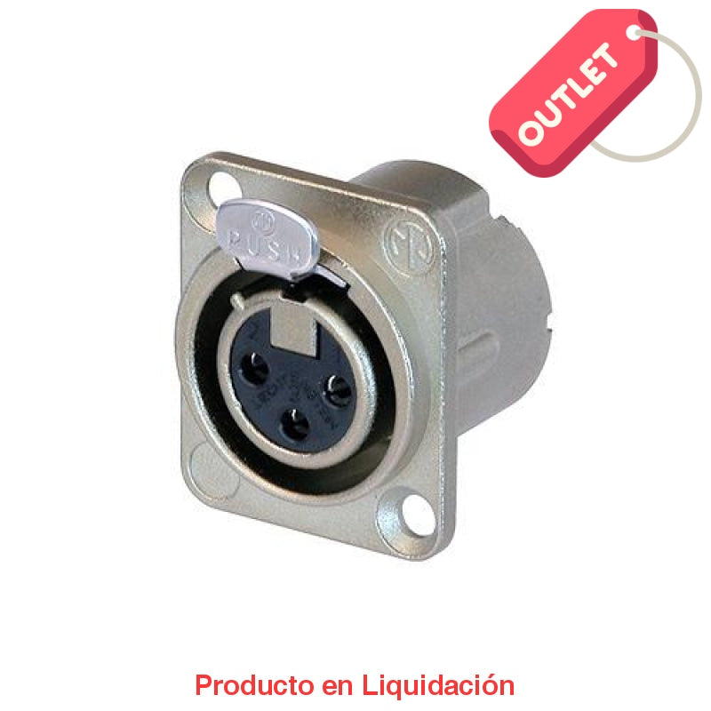 conector chasis dlx, 3 polos hembra, nickel/plata, mto