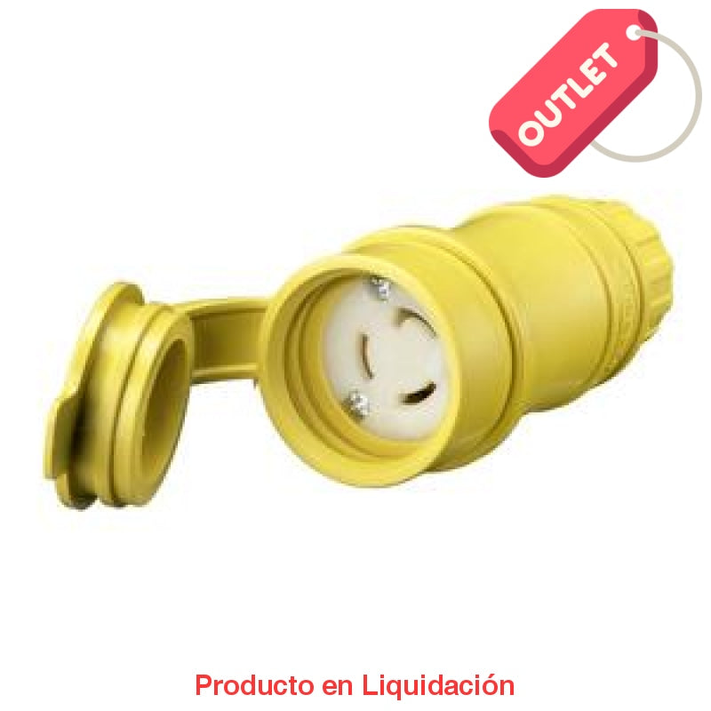 conector twist-lock linea, hembra, 125v, 15a, 2p, 3h, l5-15r, mto