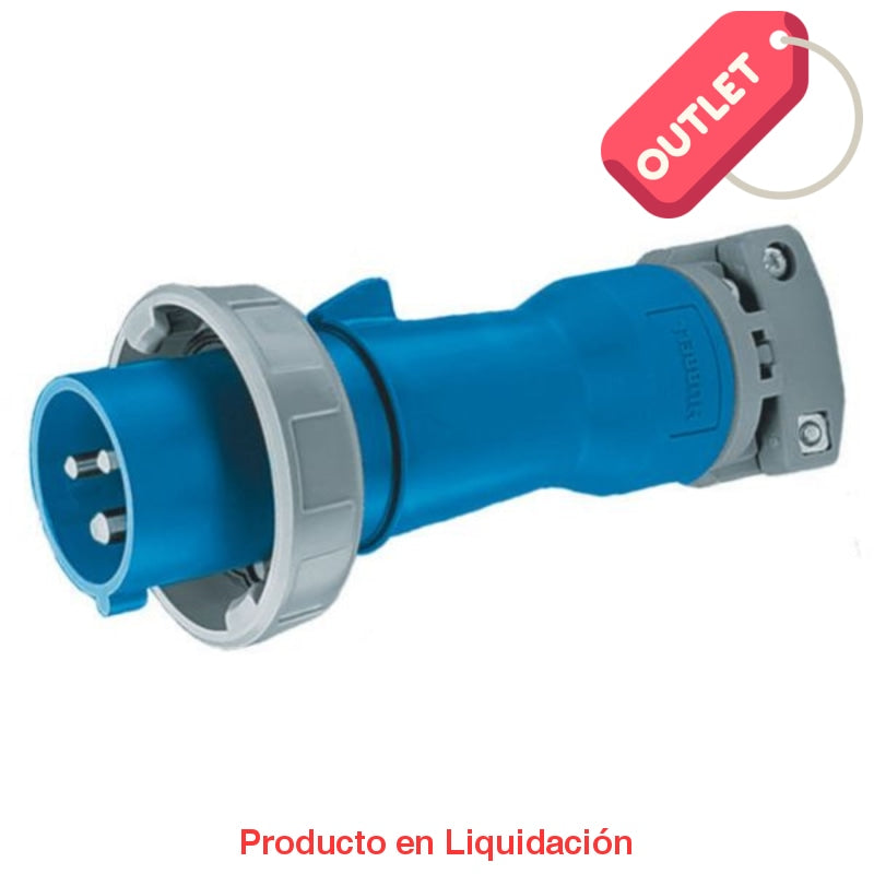 conector pin & sleeve linea, macho, 220-240v, 16a, 2p, 3h, intemperie, mto