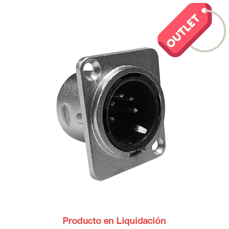 conector xlr chasis 5 pines macho nickel/plata, mto