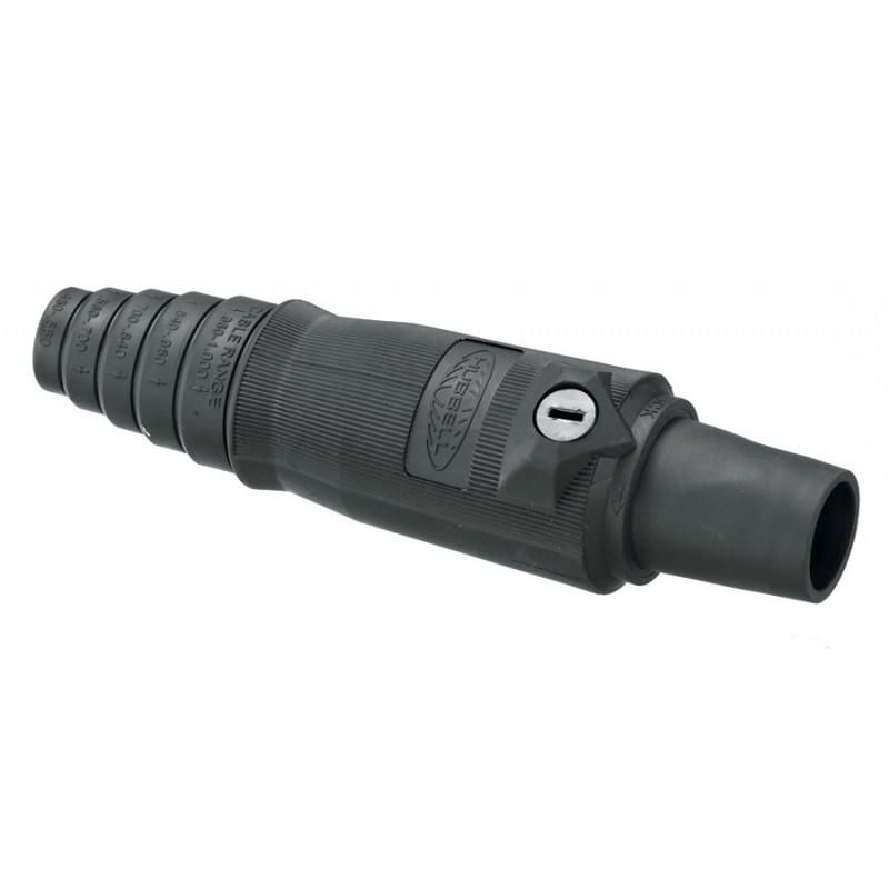 conector camlock 300-400a en linea single pole female black