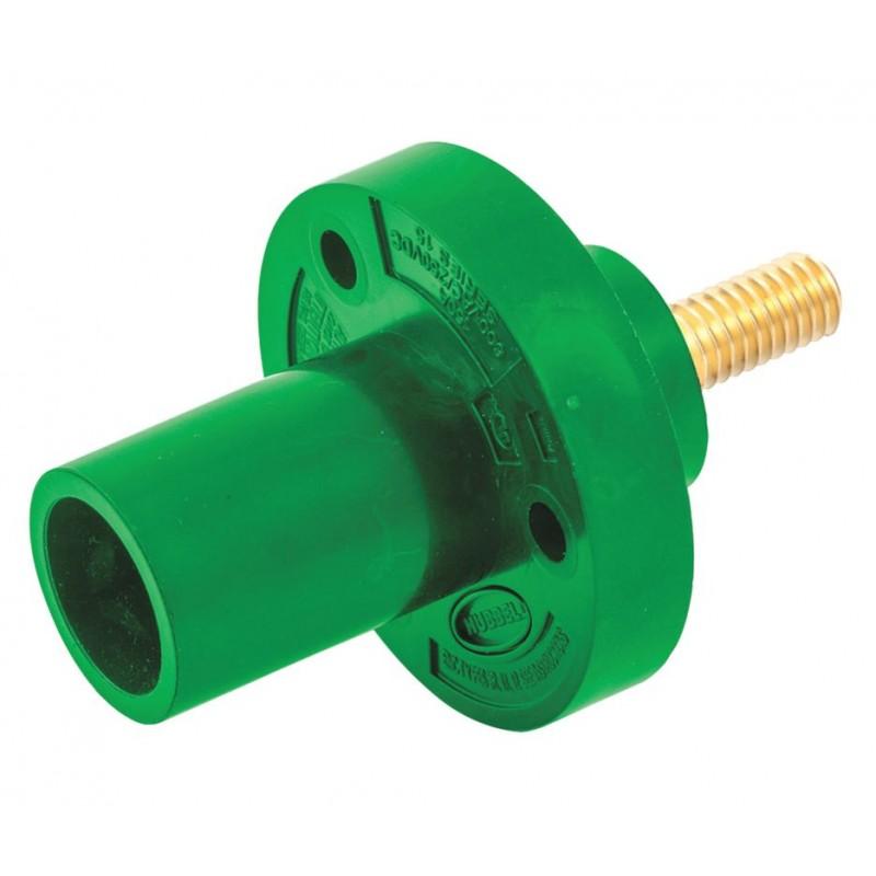 conector camlock 150a panel mount chasis tornillo male green