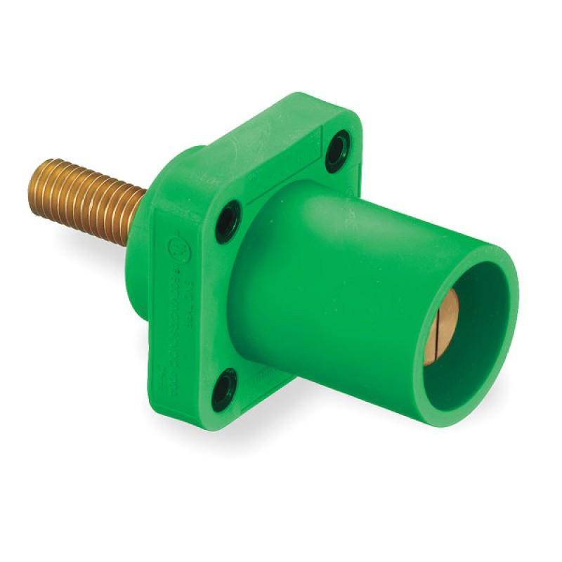 conector camlock 300-400a panel mount tornillo male green