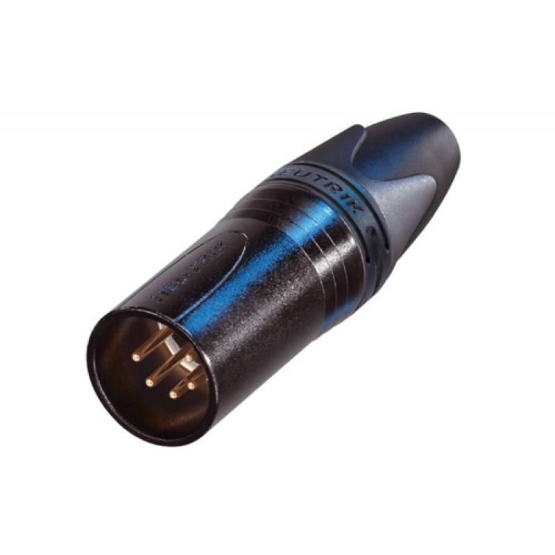 conector xlr para cable 5 pines macho en linea negro/oro