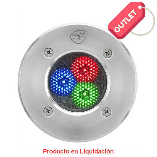 reflector de led, montaje en piso, 3w, rgb ,ip65, dmx, mto