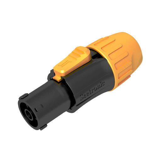 conector powercon ac para cable amarillo, power in, ip65, intemperie, mto